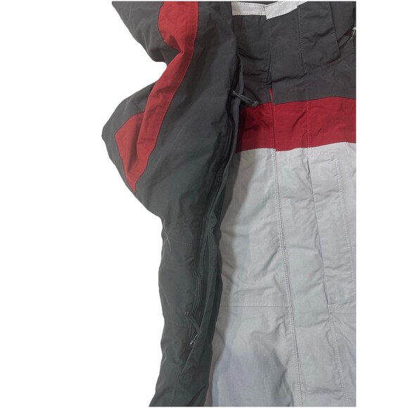 The North Face Men M HyVent Insulated Hooded Ski Jacket Gray Red Removable hood - Picture 7 of 14